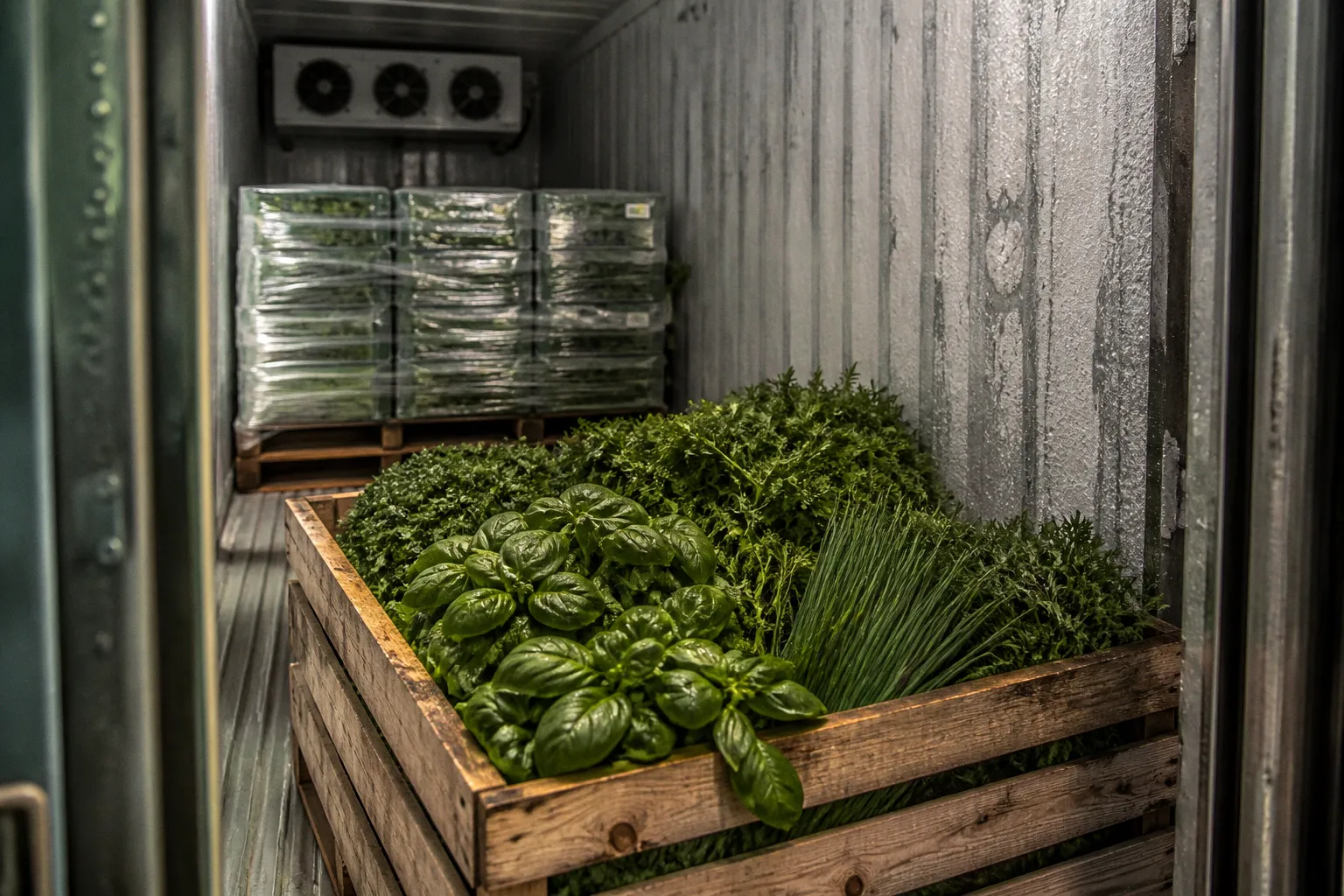 Cold chain protocol for fresh herb export shipments