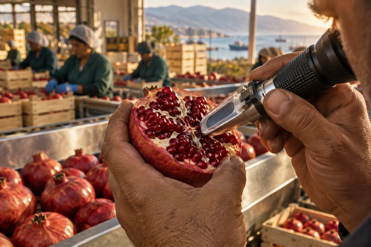 Pomegranate harvest timing: three signs of peak export quality