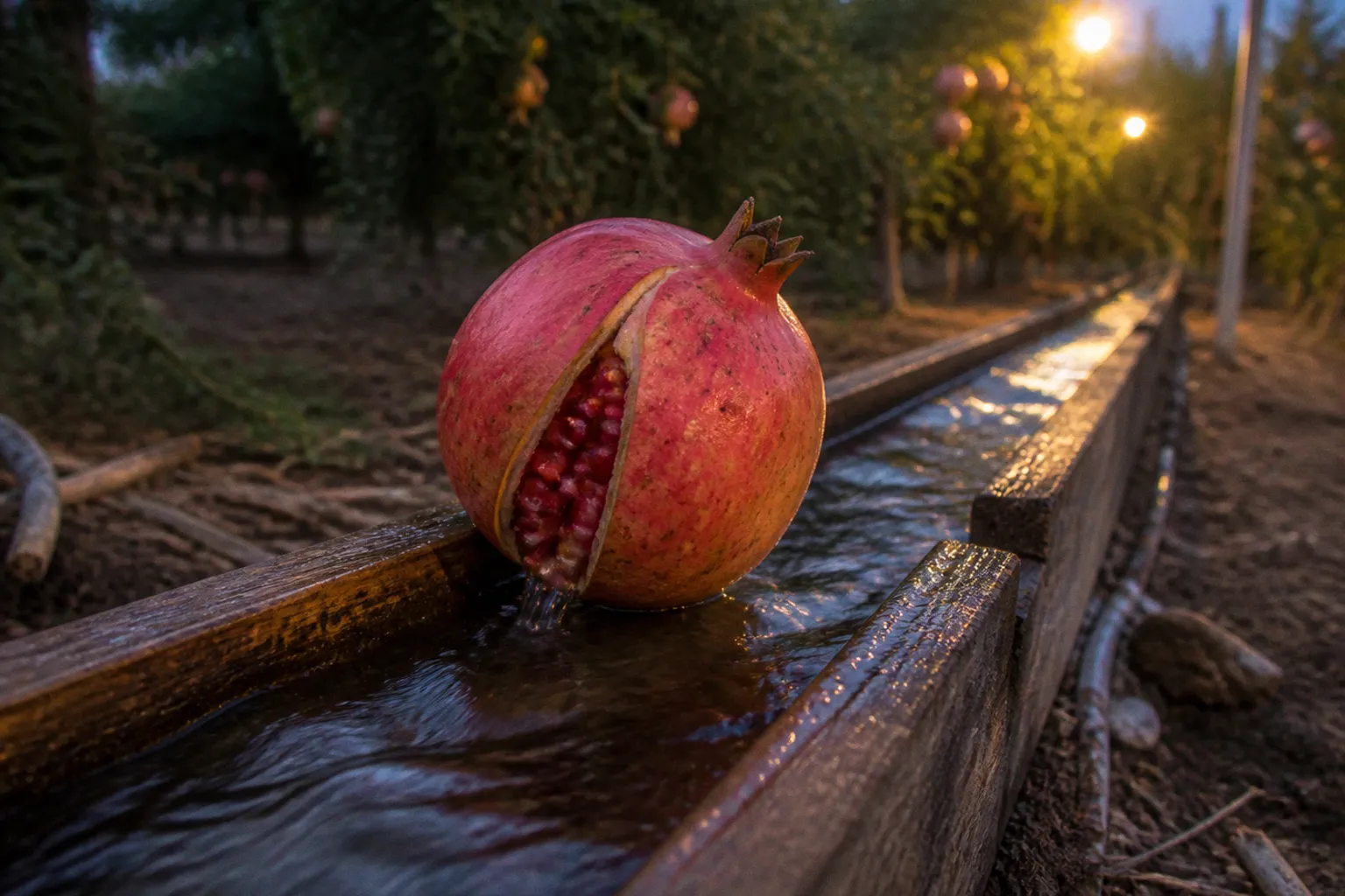 Pomegranate skin cracking: the steady irrigation fix