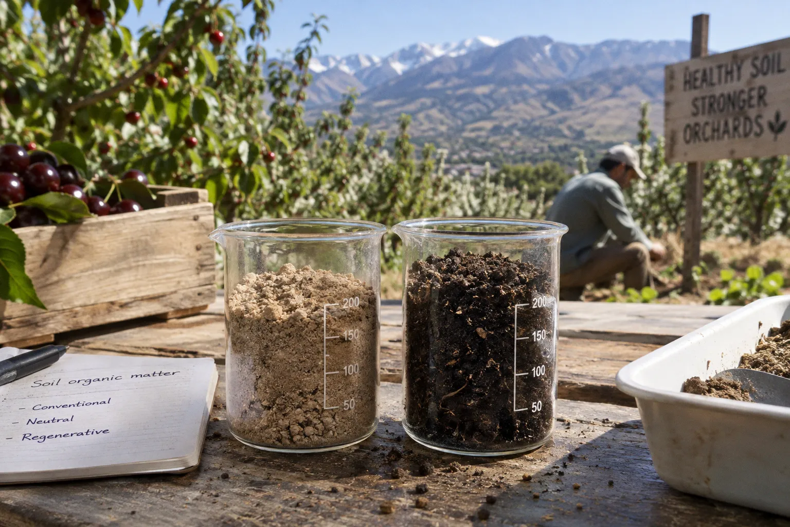 Soil organic matter in orchards: transformation before and after
